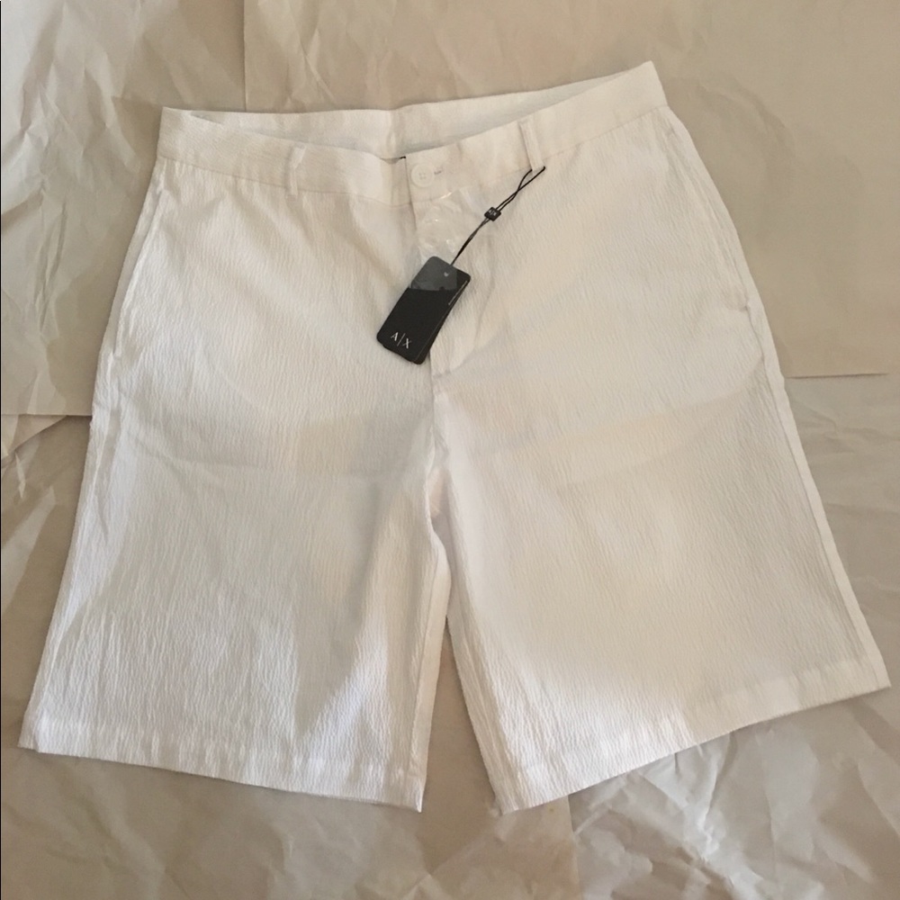 AX ARMANI EXCHANGE BERMUDA MENS WHITE SHORTS NEW